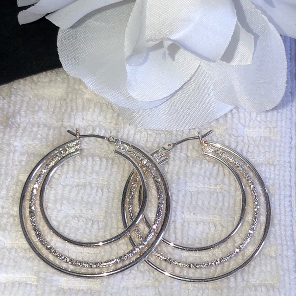 Sterling Silver Hoops - Picture 2 of 7